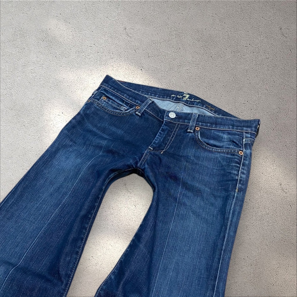 7 For All Mankind Blue Boot Cut Jeans - Picture 4 of 6